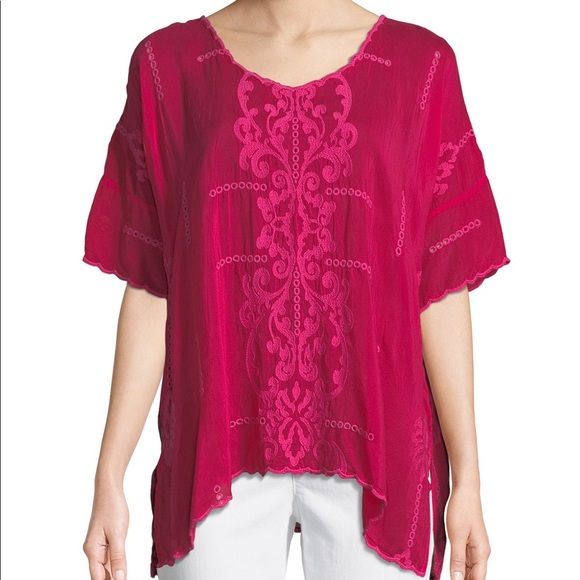 SOLD on the bay Johnny Was Pomegranate Top - Picture 2 of 4